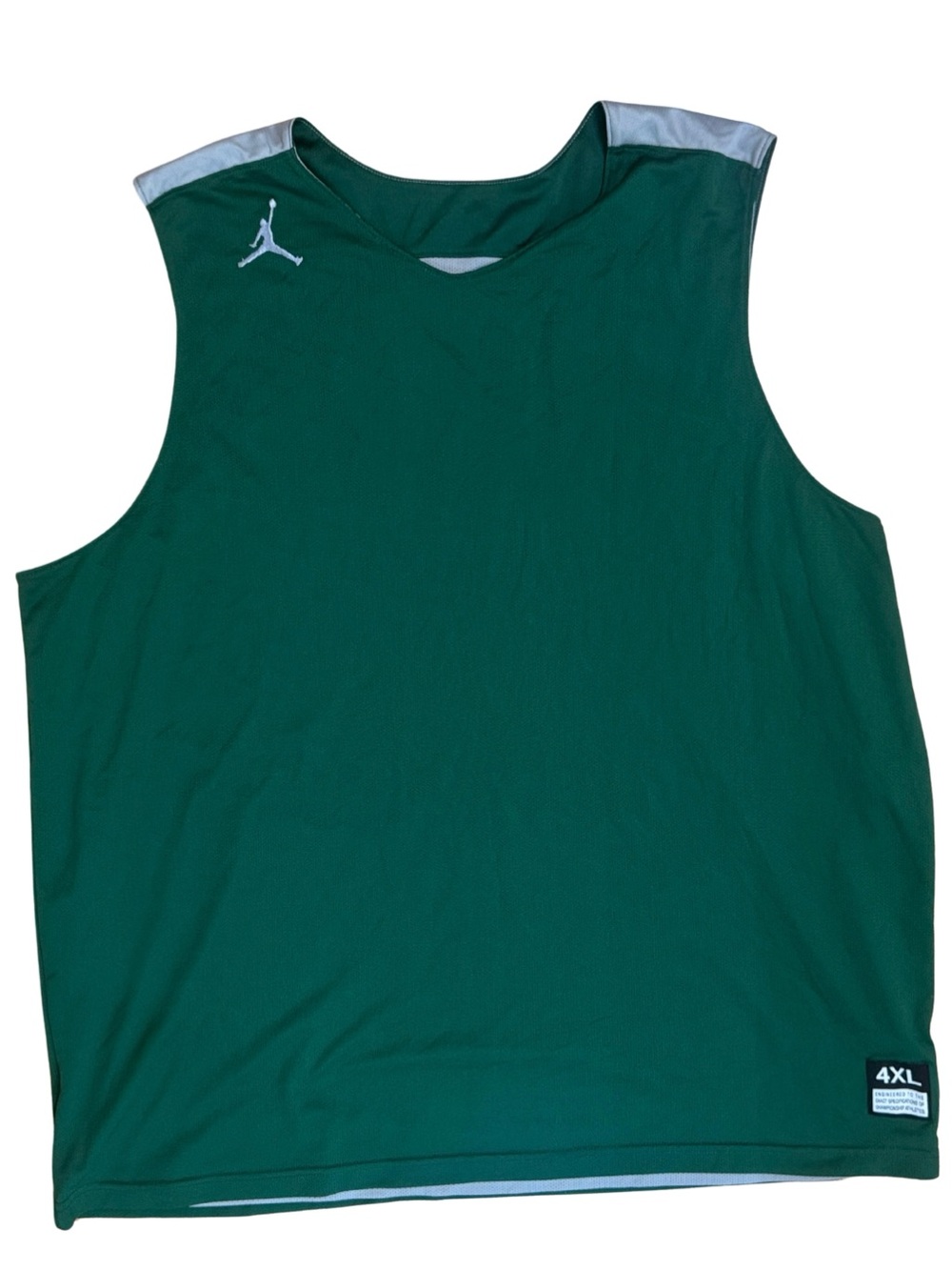Air Jordan Green & Gray Mesh Basketball Jersey with Black Label